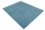 Custom Made Hand Tufted Solid Plane Light Blue Woolen wool Area Rug