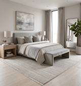 Custom Made Hand Tufted Solid Shaded Brown, Beige and Gray Area Rug