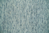 Custom Made Ivory and Blue Abstract Hand Tufted Wool Area Rug