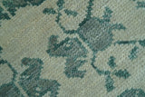 Custom Made Ivory And Gray Turkish Khotan Design Hand Knotted Wool Rug