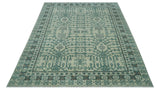 Custom Made Ivory And Gray Turkish Khotan Design Hand Knotted Wool Rug