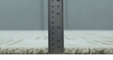 Custom Made Ivory and Olive Modern Design Hand Tufted Wool Rug