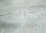 Custom Made Ivory and Silver Modern Geometric Hand Tufted Wool Area Rug