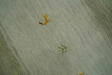 Custom Made Ivory, Beige and Rust Geometrical stripes Design Hand loom Wool Area Rug