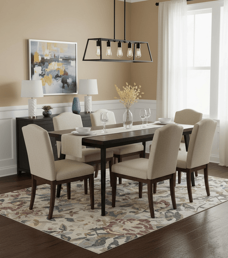 Custom Made Ivory, Charcoal and Olive Floral Design Colorful Hand Tufted wool rug