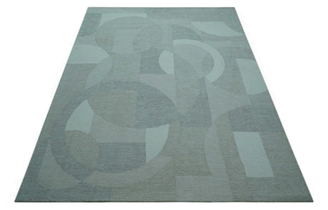 Custom Made Ivory, Gray and Beige Modern Contemporary Hand Tufted wool rug