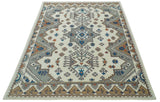 Custom Made Ivory, Gray and Camel Traditional Hand knotted Wool Area Rug