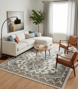 Custom Made Ivory, Gray and Camel Traditional Hand knotted Wool Area Rug