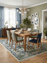 Custom Made Ivory, Gray and Green Hand knotted Traditional Oushak Wool Area Rug