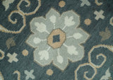 Custom Made Ivory, Gray, Camel and Charcoal Traditional Multi Size Wool Area Rug