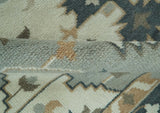 Custom Made Ivory, Gray, Camel and Charcoal Traditional Multi Size Wool Area Rug