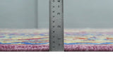 Custom Made Light Green and Purple Medallion Traditional Hand Knotted Wool Area Rug