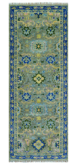 Custom Made Lt. Silver, Grey and Mustard Hand Knotted Traditional Oushak wool area rug