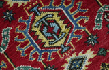 Custom Made Maroon and Blue Antique Turkish Hand Knotted Wool Area Rug