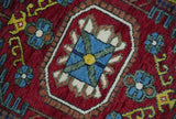 Custom Made Maroon, Blue and ivory Hand Knotted Traditional Wool Rug