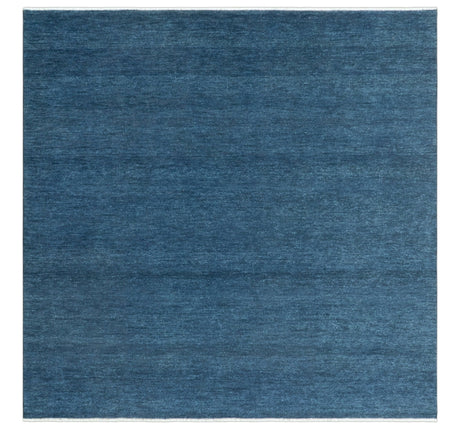Custom Made Midnight blue Solid Hand knotted Modern wool Area Rug