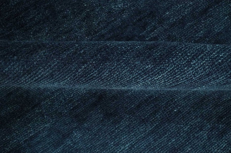 Custom Made Midnight blue Solid Hand knotted Modern wool Area Rug