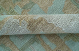 Custom Made Modern Abstract Blue Hand Tufted Wool Area Rug