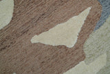 Custom Made Modern Abstract Design Beige Hand Tufted Wool Area Rug