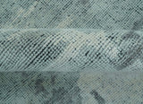 Custom Made Modern Abstract Design Blue And Gray Hand Knotted Wool Area Rug