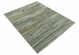 Custom Made Modern Abstract Design Brown And Gray Hand Knotted Wool Area Rug