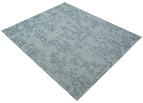 Custom Made Modern Abstract Gray Hand Tufted wool rug