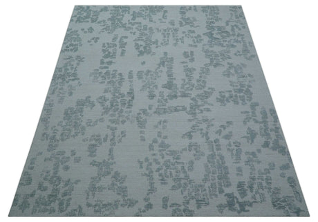 Custom Made Modern Abstract Gray Hand Tufted wool rug