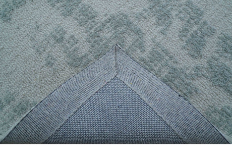 Custom Made Modern Abstract Gray Hand Tufted wool rug
