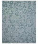 Custom Made Modern Abstract Gray Hand Tufted wool rug