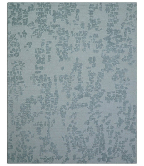 Custom Made Modern Abstract Gray Hand Tufted wool rug