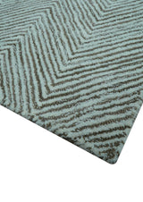 Custom Made Modern Chevron Ivory And Brown Hand Tufted Wool Area Rug