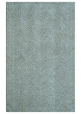 Custom Made Modern Chevron Ivory And Brown Hand Tufted Wool Area Rug