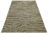 Custom Made Modern Contemporary Beige And Gray Hand Knotted Wool Rug