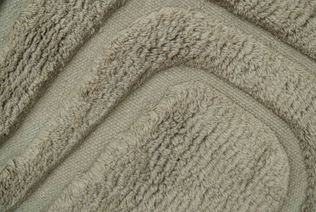 Custom Made Modern Contemporary Beige And Gray Hand Knotted Wool Rug
