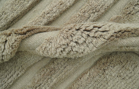 Custom Made Modern Contemporary Beige And Gray Hand Knotted Wool Rug