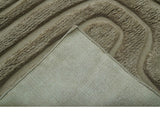 Custom Made Modern Contemporary Beige And Gray Hand Knotted Wool Rug