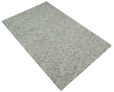 Custom Made Modern Contemporary Beige And Gray Hand Tufted Wool Rug