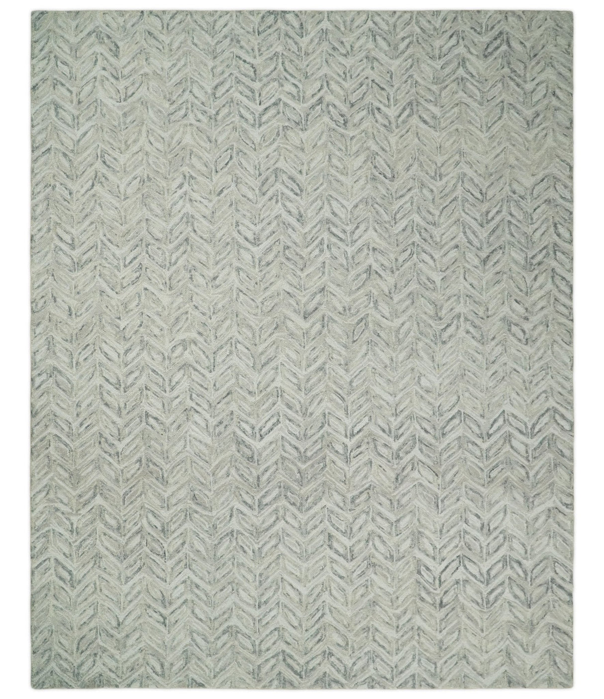 Custom Made Modern Contemporary Beige And Gray Hand Tufted Wool Rug