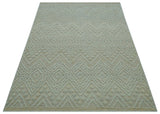 Custom Made Modern Contemporary Beige Hand Knotted Wool Area Rug