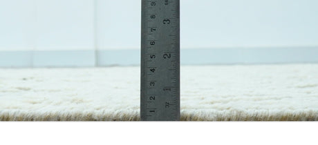 Custom Made Modern Contemporary Beige Hand Knotted Wool Area Rug