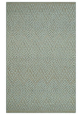 Custom Made Modern Contemporary Beige Hand Knotted Wool Area Rug