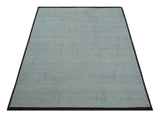 Custom Made Modern Contemporary White and Brown Hand Knotted Wool Rug