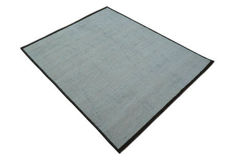 Custom Made Modern Contemporary White and Brown Hand Knotted Wool Rug