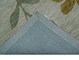 Custom Made Modern Floral Design Beige Hand Tufted Wool Area Rug