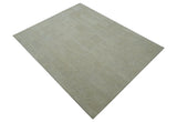 Custom Made Modern Geometrical Beige and Silver Hand Tufted Natural Wool Area Rug