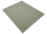 Custom Made Modern Geometrical Beige Hand Tufted Wool Area Rug