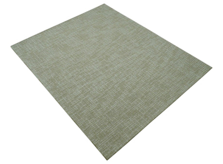 Custom Made Modern Geometrical Beige Hand Tufted Wool Area Rug