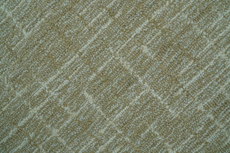Custom Made Modern Geometrical Beige Hand Tufted Wool Area Rug