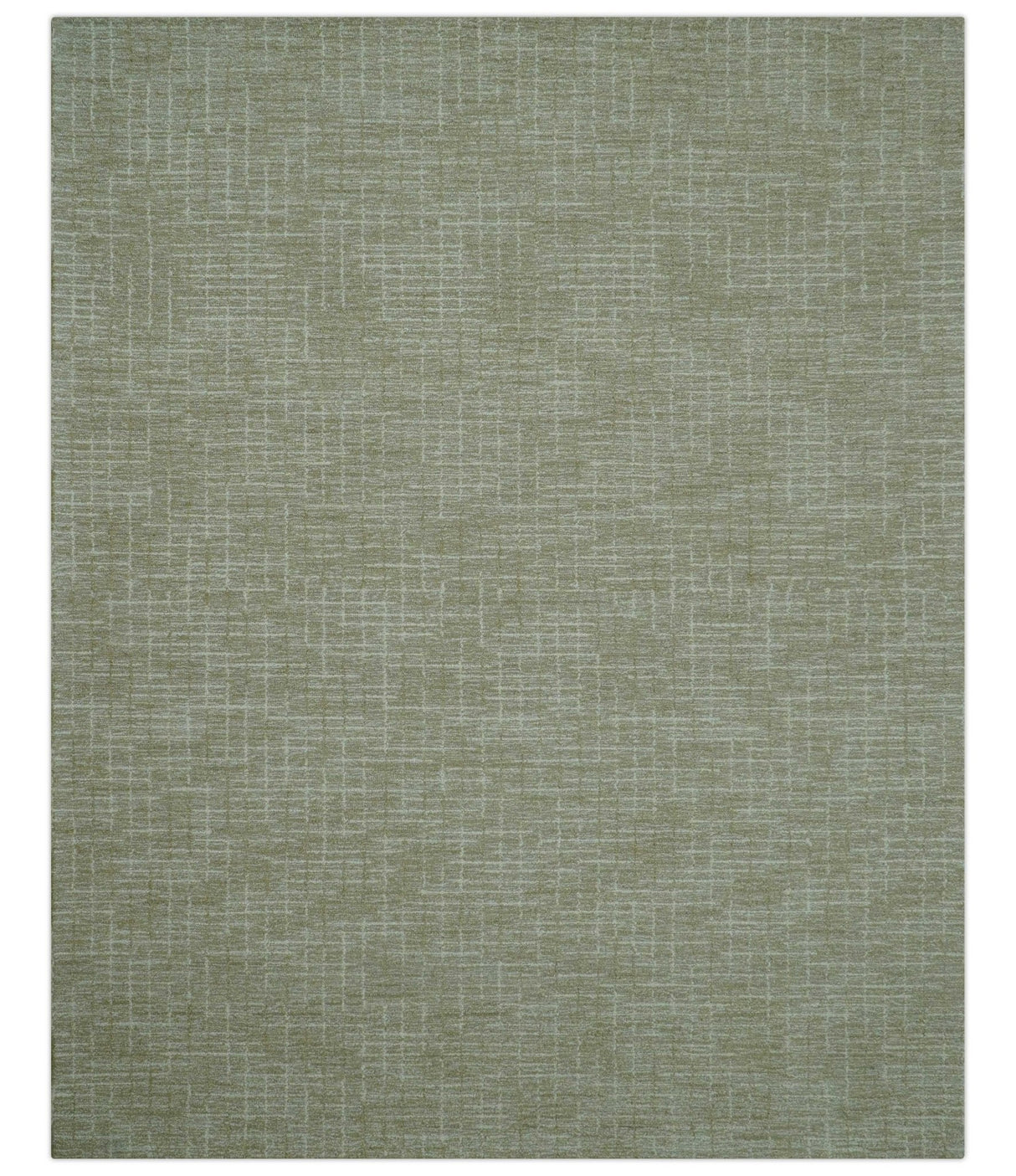 Custom Made Modern Geometrical Beige Hand Tufted Wool Area Rug