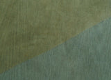 Custom Made Modern Geometrical Design Green And Gray Hand knotted wool Area Rug